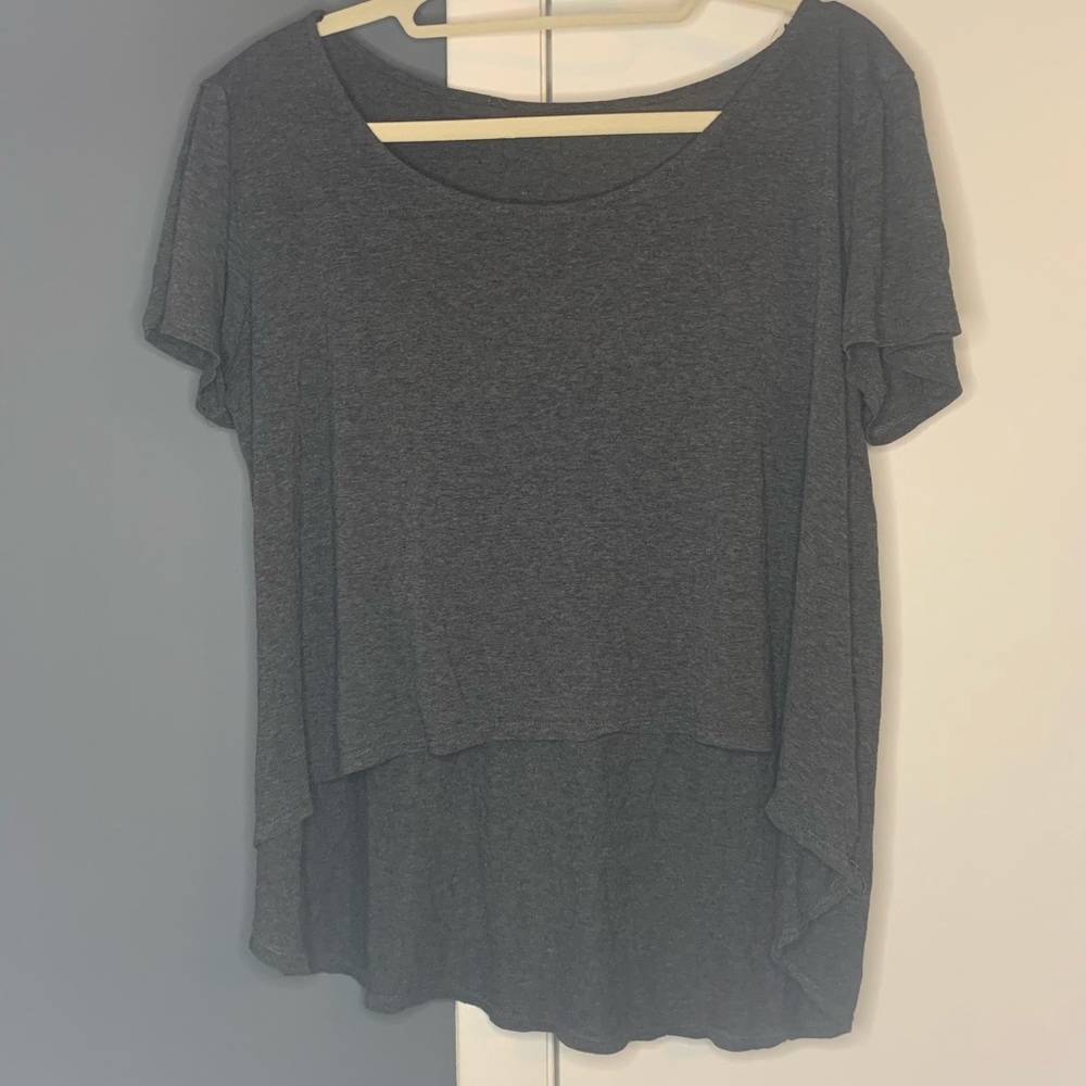 High - Low Flowy Grey Shirt